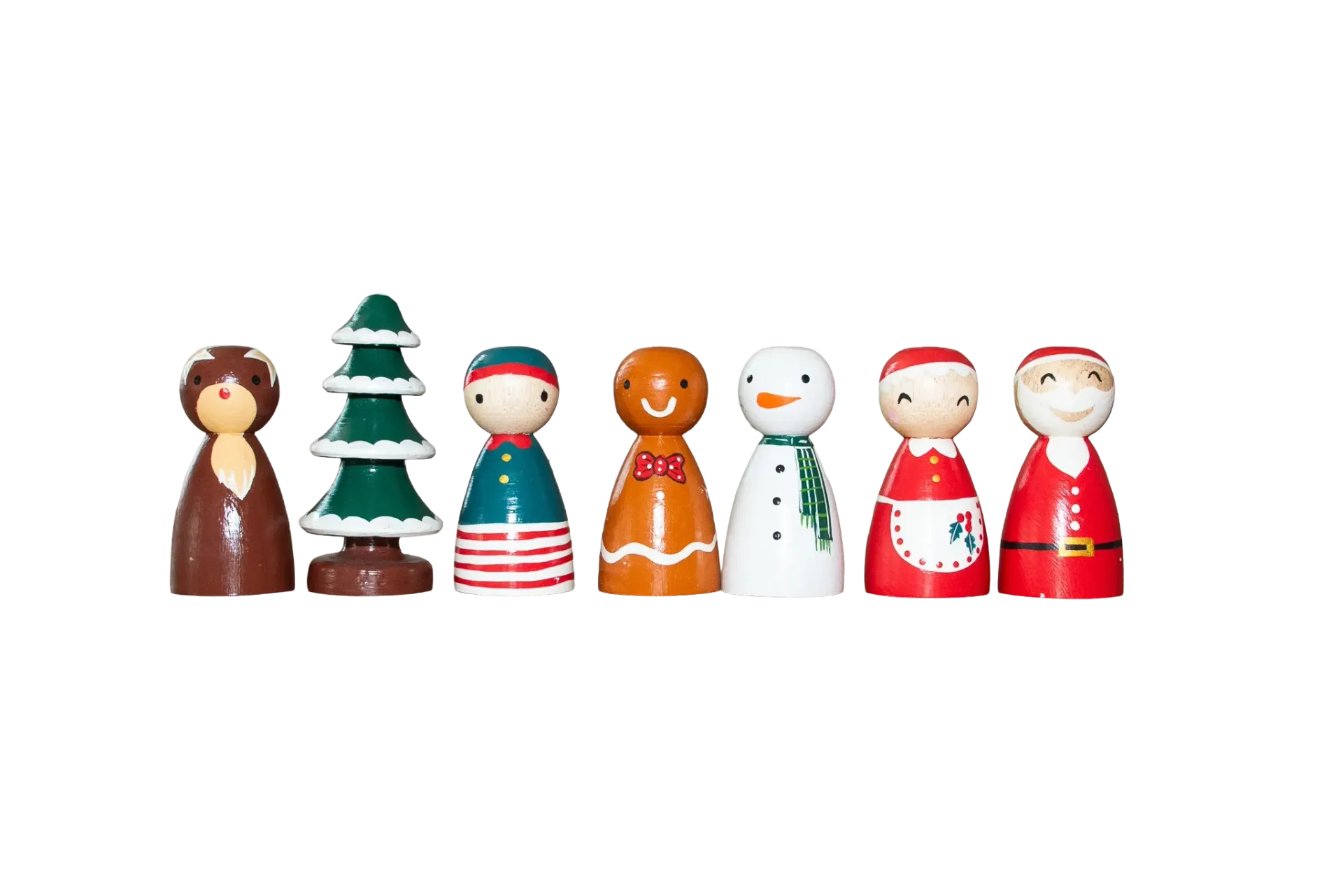 Houten Kerstfamilie - Set van 7