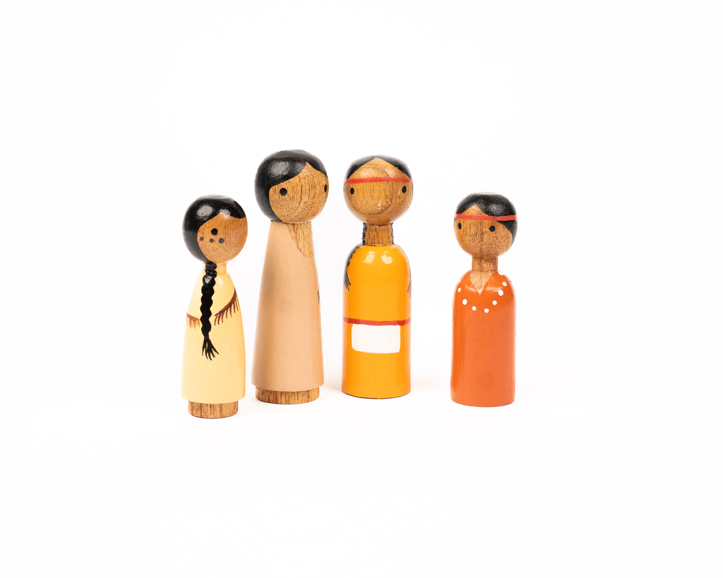 Houten Indianen Familie