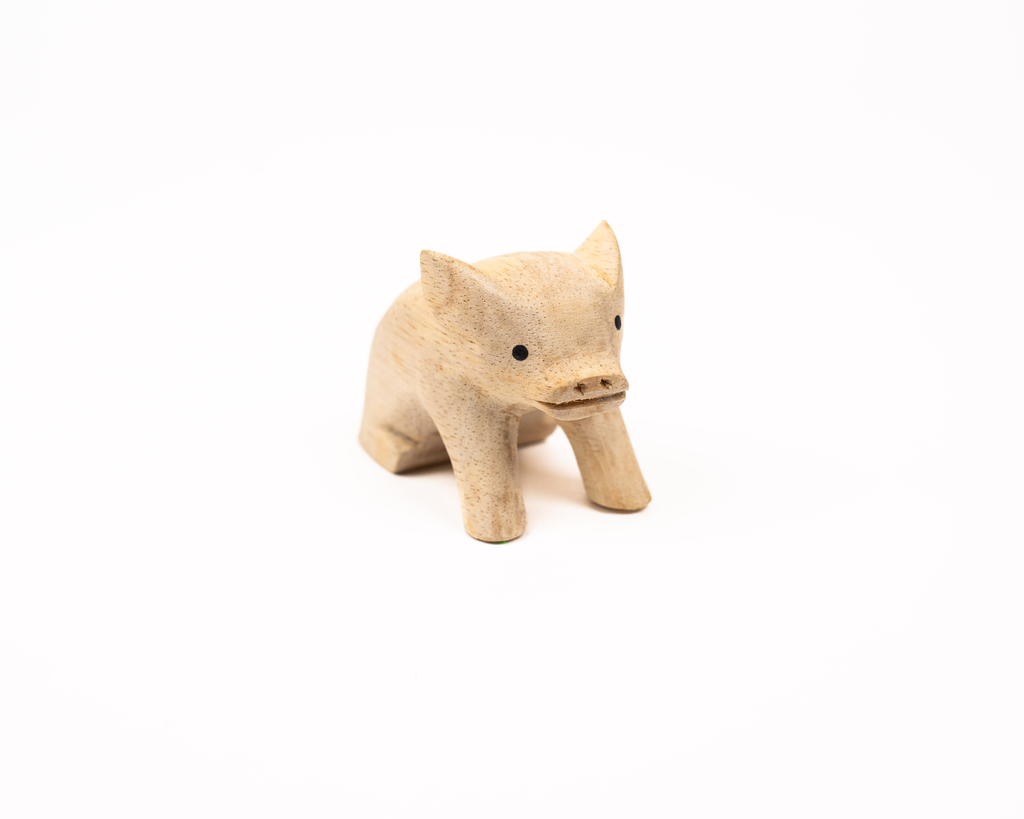 Houten Dier - Varken Zittend