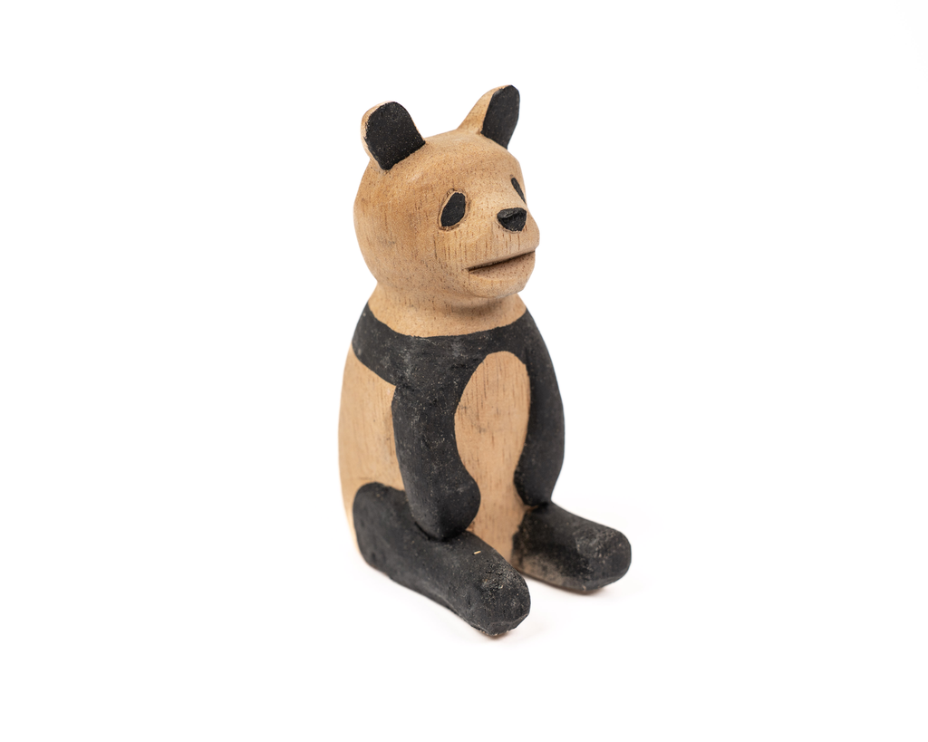 Houten Dier - Panda Zittend