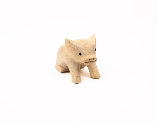 Houten Dier - Varken Zittend